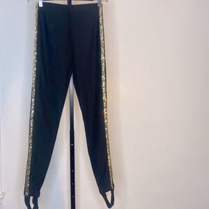 NEW…Black/Gold stirrup leggings size S (small) from Forever21